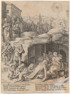 De aanbidding van de koningen door Hendrick Goltzius