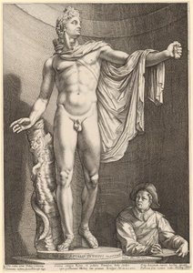 Apollo Belvedere, blad 3 uit "Drie antieke standbeelden uit Rome"