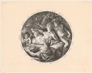 Bacchus, Ceres en Venus door Hendrick Goltzius