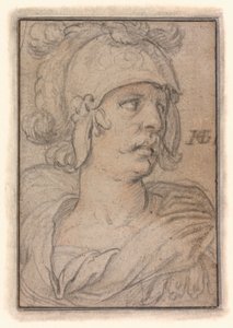 Buste van een krijger door Hendrick Goltzius