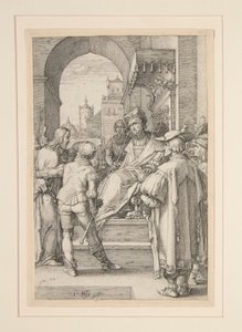 Christus voor Pilatus, uit De Passie, #5 in een serie van 12 gravures