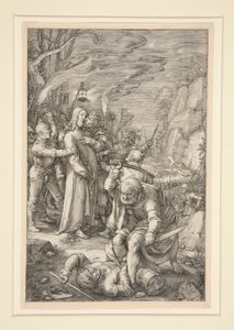 Christus Gevangen Genomen (de Verraad van Christus), uit De Passie, #3 in een serie van 12 gravures door Hendrick Goltzius