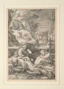 Christus op de Olijfberg (De Agonie in de Tuin), uit De Passie, #2 in een serie van 12 gravures