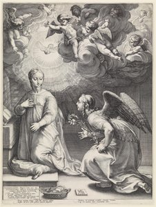 De annunciatie door Hendrick Goltzius