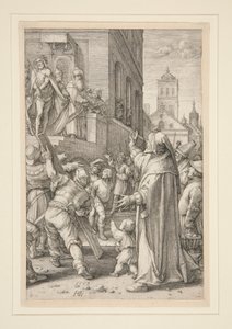 Ecce Homo, uit De Passie, #8 in een serie van 12 gravures door Hendrick Goltzius