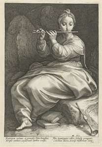 Euterpe door Hendrick Goltzius