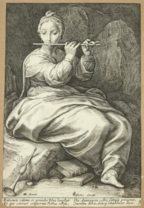 Euterpe door Hendrick Goltzius