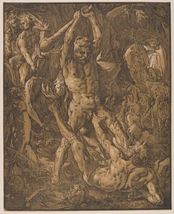 Hercules en Cacus door Hendrick Goltzius