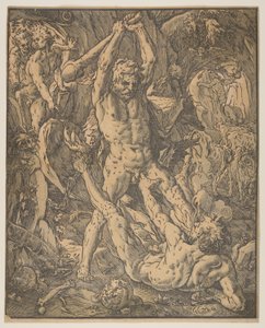 Hercules en Cacus door Hendrick Goltzius