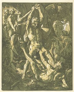 Hercules en Cacus door Hendrick Goltzius