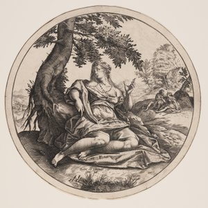 Juda en Thamar door Hendrick Goltzius