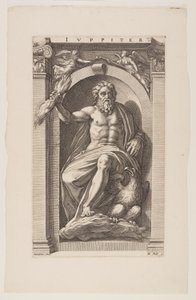 Jupiter, van Acht Heidense Goden door Hendrick Goltzius