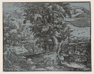 Landschap met een herderspaar