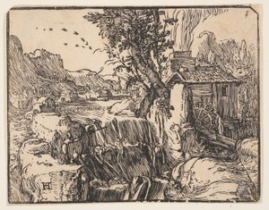 Landschap met waterval