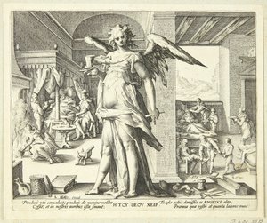 De Dokter als Engel door Hendrick Goltzius