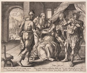 Lucretia die zichzelf doodt, uit Het verhaal van Lucretia