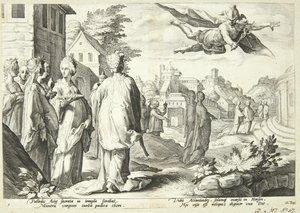Mercurius wordt verliefd op Herse door Hendrick Goltzius