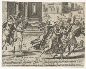 Mijn en dijn verjagen Eendracht, Liefde, Vrede en Vreze Gods door Hendrick Goltzius