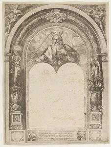 Mozes met de stenen tafelen door Hendrick Goltzius