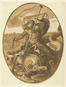 Oceanus door Hendrick Goltzius