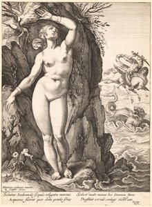 Perseus bevrijdt Andromeda door Hendrick Goltzius