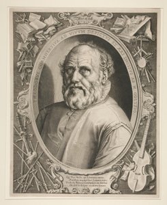 Portret van Dirck Volckertszoon Coornhert (1522-1590) door Hendrick Goltzius