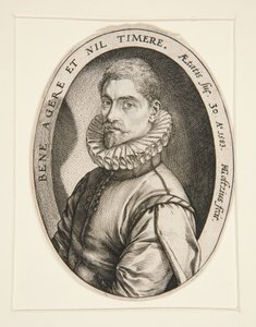Portret van Hieronymous Scholiers door Hendrick Goltzius