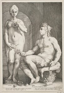Pygmalion en Galatea door Hendrick Goltzius