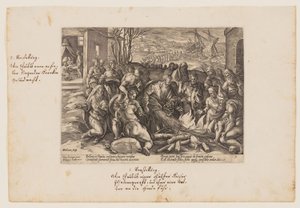 Paulus gebeten door de adder, uit Acta Apostolorum (De Handelingen van de Apostelen) door Hendrick Goltzius