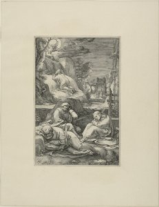 De lijdensweg in de tuin, plaat twee uit De Passie van Christus door Hendrick Goltzius