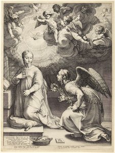 De annunciatie door Hendrick Goltzius