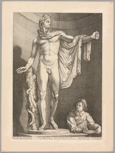 De Apollo Belvedere, plaat 3 uit Drie Beroemde Antieke Beelden door Hendrick Goltzius
