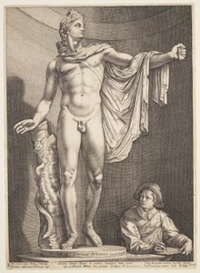 De Apollo van Belvedere, van drie beroemde antieke beelden in Rome door Hendrick Goltzius