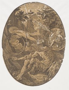 De Grot van de Eeuwigheid (De Tovenaar) door Hendrick Goltzius