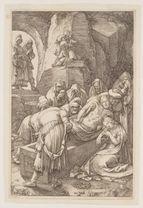 De graflegging, uit The Passion door Hendrick Goltzius