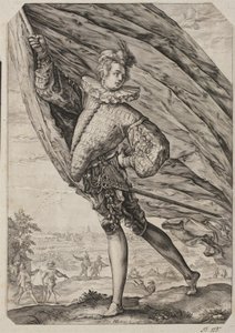 De grote vaandeldrager door Hendrick Goltzius