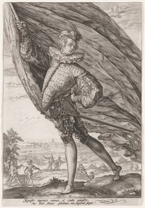 De grote vaandeldrager door Hendrick Goltzius