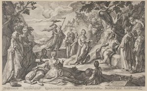 Het oordeel van Midas door Hendrick Goltzius