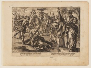 Het martelaarschap van Sint-Thomas, uit Het martelaarschap van Christus en de apostelen door Hendrick Goltzius