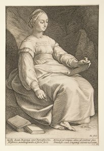 De negen muzen: Clio, #4 in een serie van 9 door Hendrick Goltzius