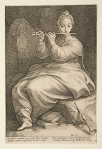 De Negen Muzen: Euterpe, #6 in een serie van 9 door Hendrick Goltzius