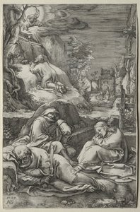 De Passie: De Agonie in de Tuin door Hendrick Goltzius