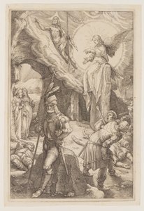 De opstanding, uit The Passion door Hendrick Goltzius