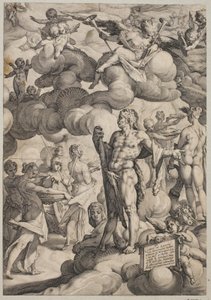 De bruiloft van Cupido en Psyche door Hendrick Goltzius