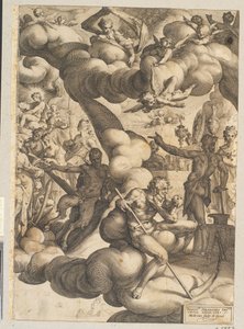 De bruiloft van Cupido en Psyche door Hendrick Goltzius