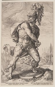 Titus Manlius Torquatus, uit De Romeinse Helden door Hendrick Goltzius