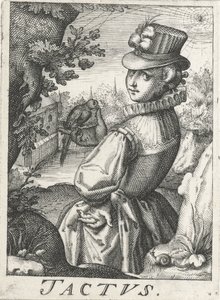 Gevoel (Tactus, De vijf zintuigen) door Hendrick Hondius (rejected attribution)