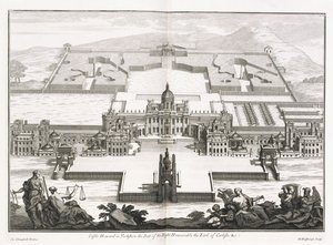 Castle Howard in Yorkshire, uit "Vitruvius Britannicus", of "The British Architect, containing the Plans, Elevations, and Sections of the regular buildings both publick and private, in Great Britain" door Colin Campbell