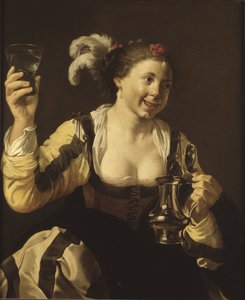 Een meisje met een glas (Smaak. Uit de serie 