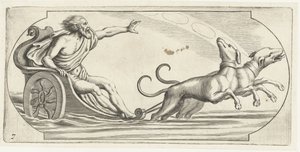 Een zeegod op een strijdwagen door Hendrick de Keyser (I)